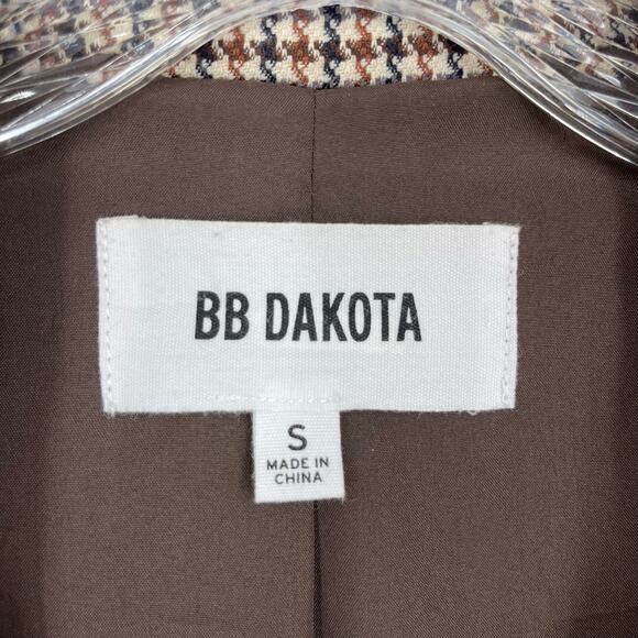 BB Dakota Long Pattern Lined Three Button Blazer Small Academia Preppy Office - Picture 5 of 16